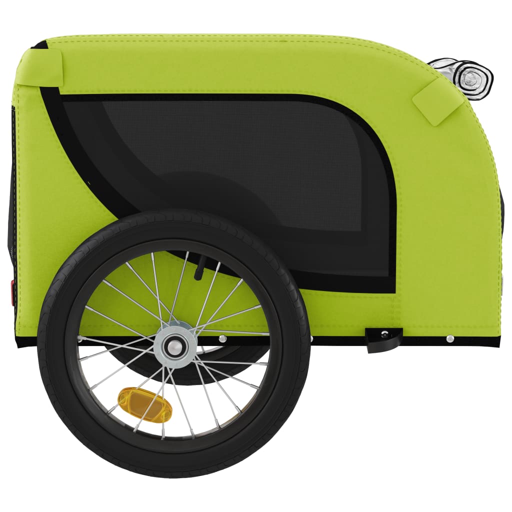 hundetrailer til cykel oxfordstof og jern grøn og sort