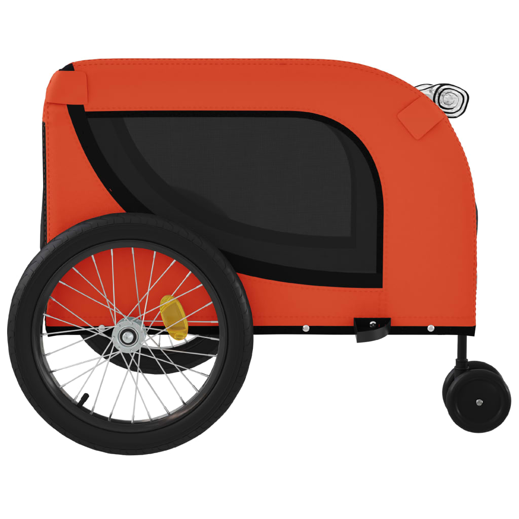 hundetrailer til cykel oxfordstof og jern orange og sort