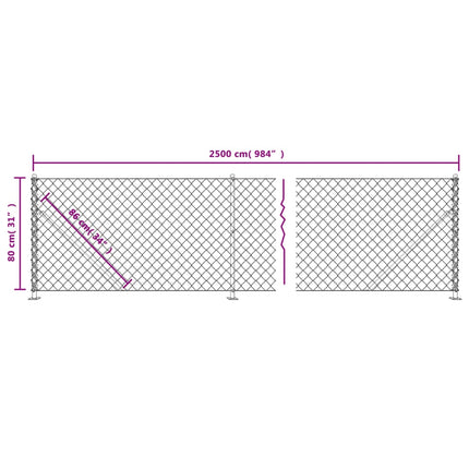 trådhegn med flange 0,8x25 m grøn