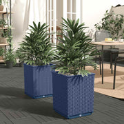 plantekasser 2 stk. 30x30x37 cm polypropylen blågrå