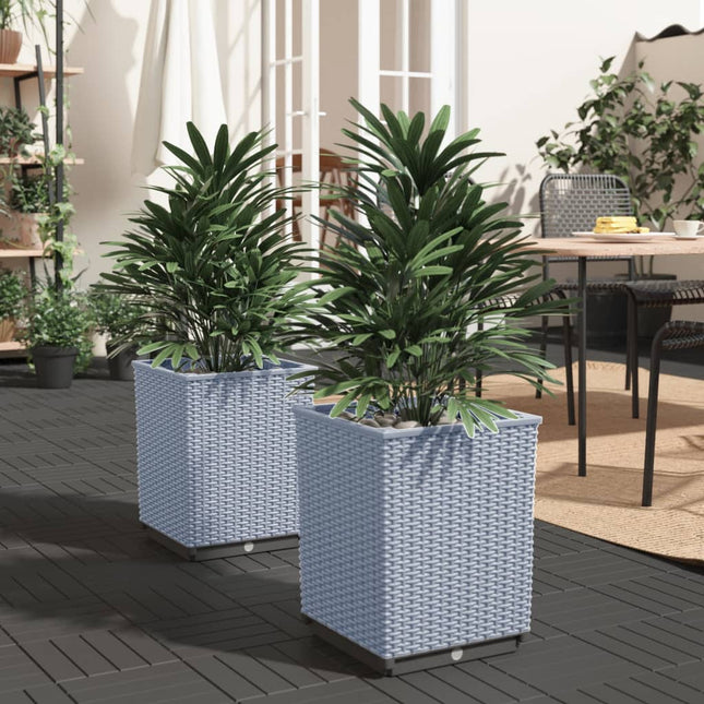 plantekasser 2 stk. 30x30x37 cm polypropylen lysegrå
