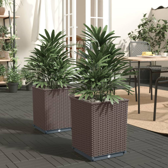 plantekasser 2 stk. 30x30x37 cm polypropylen brun