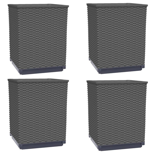 plantekasser 4 stk. 30x30x37 cm polypropylen sort