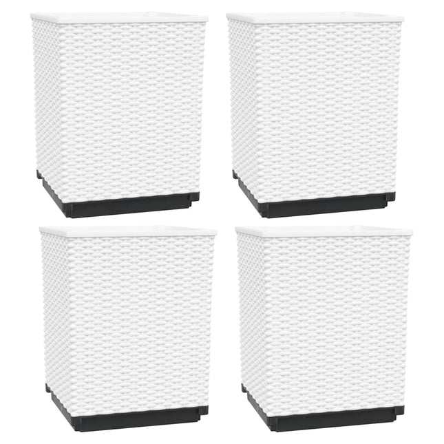 plantekasser 4 stk. 30x30x37 cm polypropylen hvid