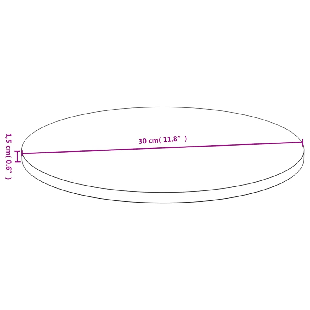 bordplade Ø30x1,5 cm bambus