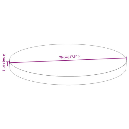 bordplade Ø70x4 cm bambus