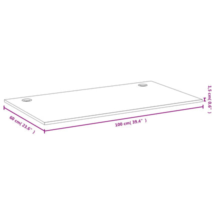 bordplade til skrivebord 100x60x1,5 cm bambus