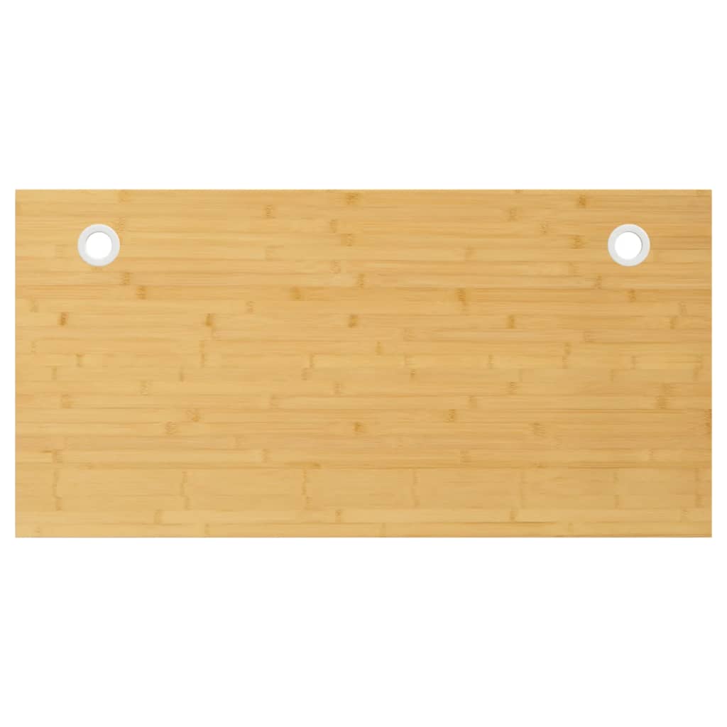 Bordplade til skrivebord 80×40×4 cm - bambus med 2 kabelhuller