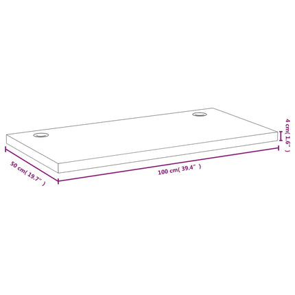 bordplade til skrivebord 100x50x4 cm bambus
