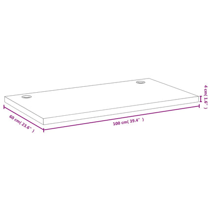 bordplade til skrivebord 100x60x4 cm bambus