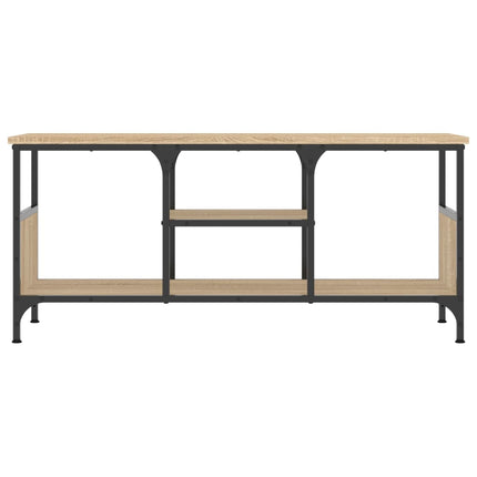 tv-bord 100x35x45 cm konstrueret træ og jern sonoma-eg