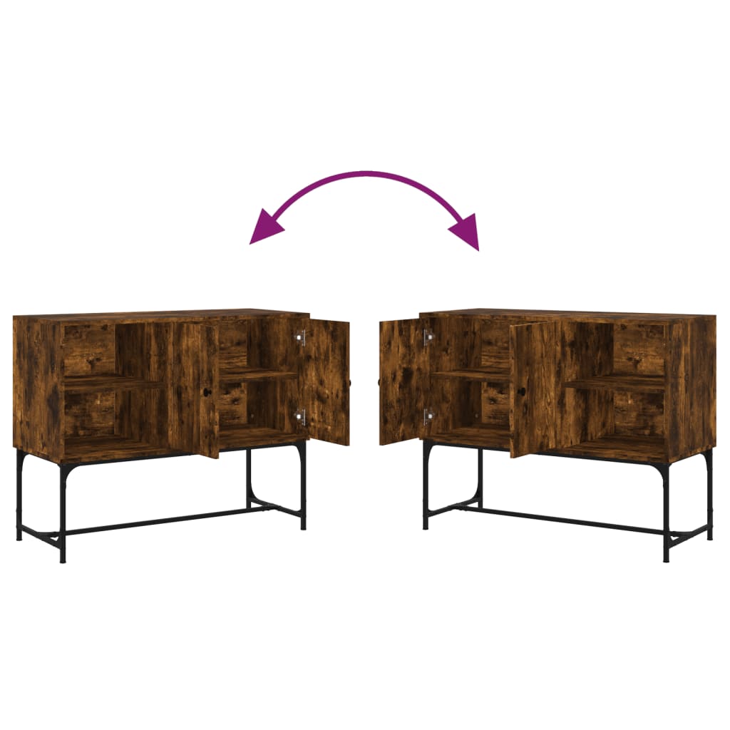 skænk 100x40x79,5 cm konstrueret træ røget egetræsfarve