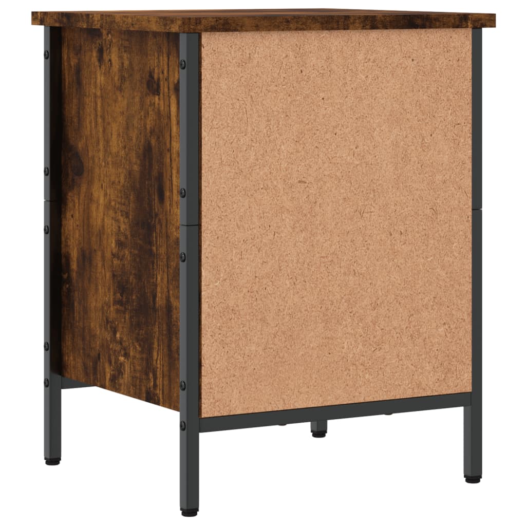 skoskab 38x35x50 cm konstrueret træ røget egetræsfarve