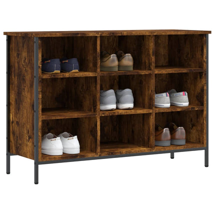skoskab 100x35x70 cm konstrueret træ røget egetræsfarve