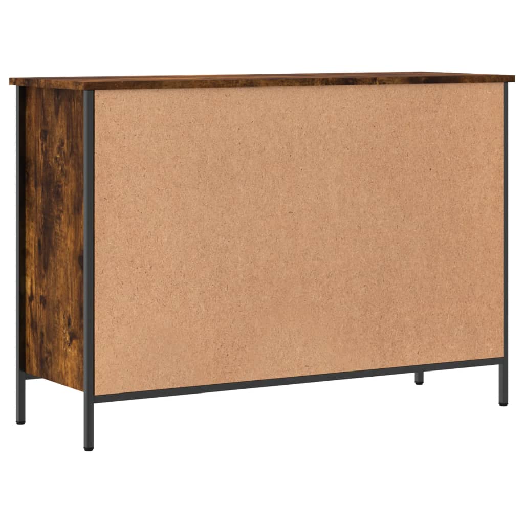 skoskab 100x35x70 cm konstrueret træ røget egetræsfarve