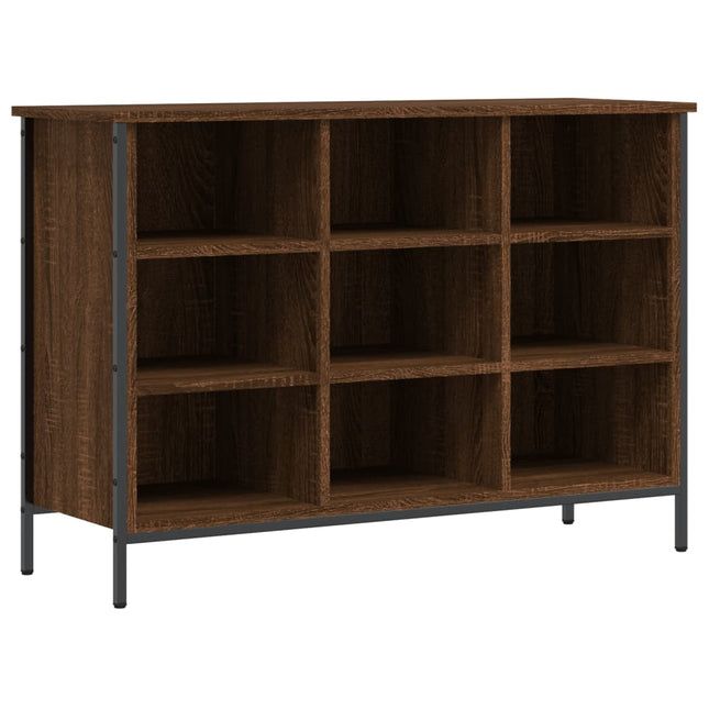skoskab 100x35x70 cm konstrueret træ brun egetræ