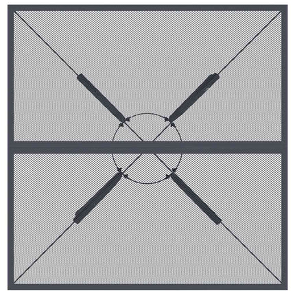 havebord 80x80x72,5 cm stål og meshstof antracitgrå