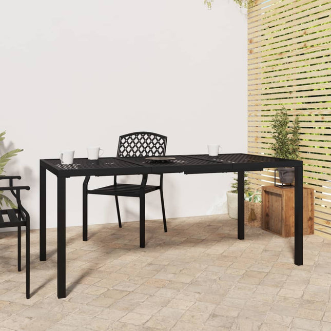 havebord 165x80x72 cm stål antracitgrå