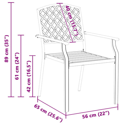 Have Stol 2 pcs Antracit 56 x 65 x 89 cm Stål