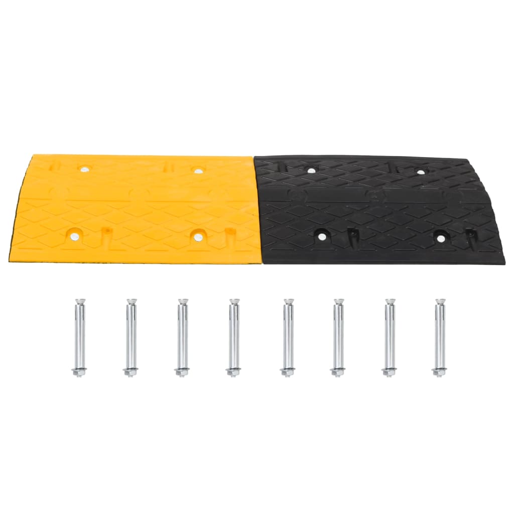 vejbump 5 stk. 97x32,5x4 cm gummi gul og sort