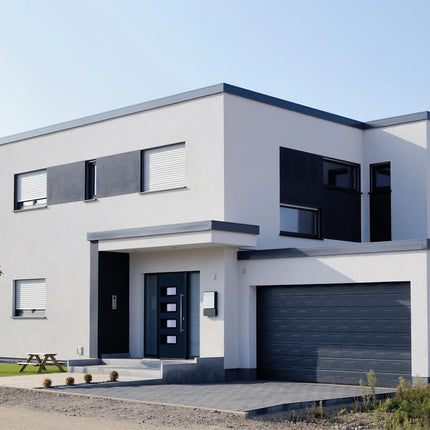 hoveddør 100x210 cm aluminium og PVC antracitgrå