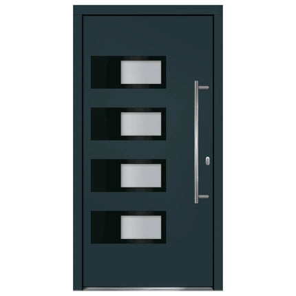 hoveddør 110x210 cm aluminium og PVC antracitgrå