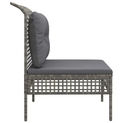 midtermodul til havesofa med hynde polyrattan grå