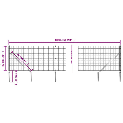 trådhegn med jordspyd 0,8x10 m grøn