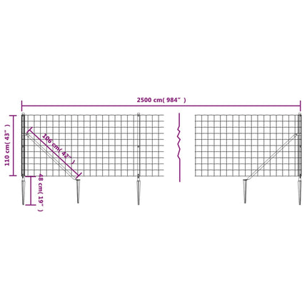 trådhegn med jordspyd 1,1x25 m grøn