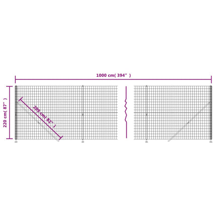 trådhegn med flange 2,2x10 m grøn