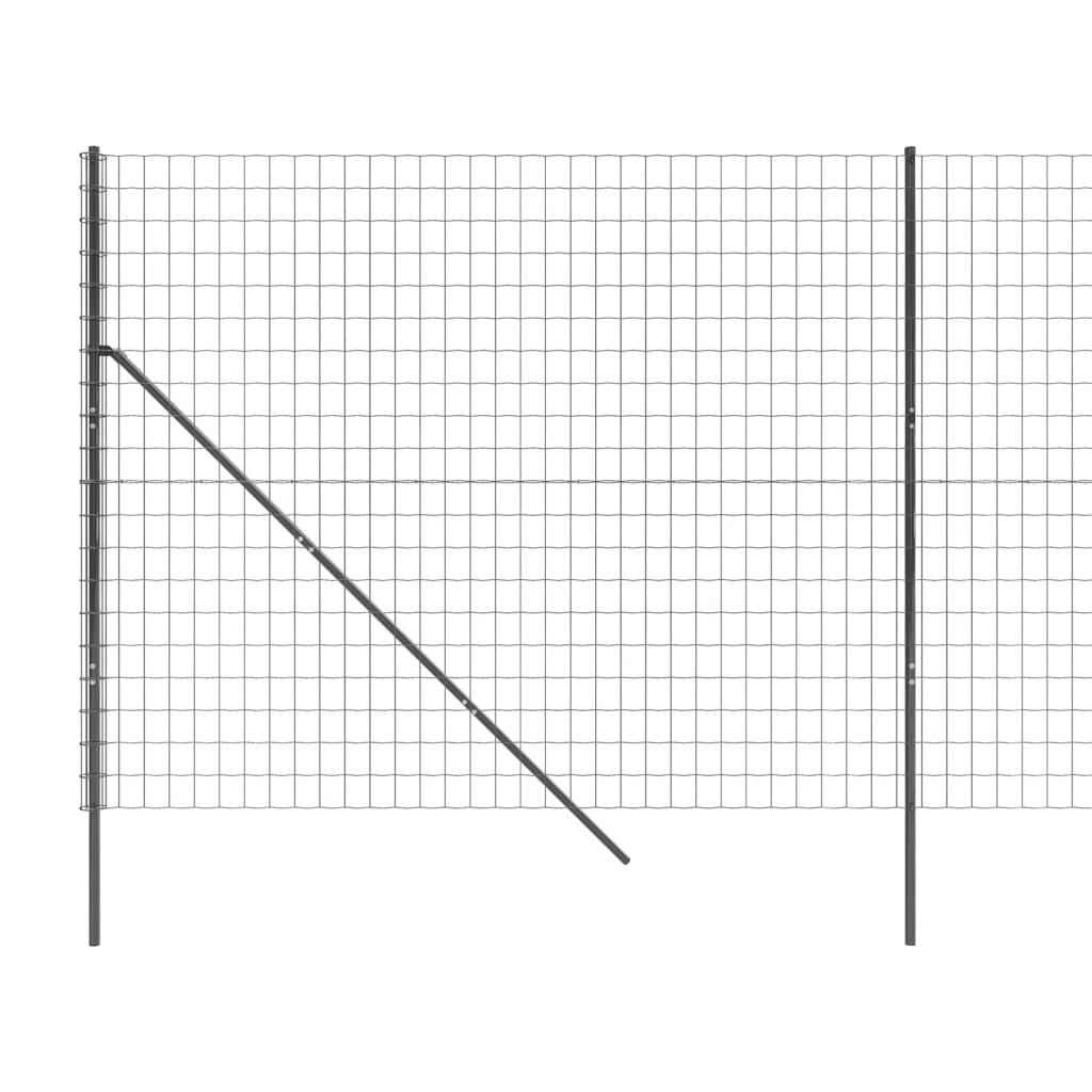 trådhegn 1,6x25 m galvaniseret stål antracitgrå