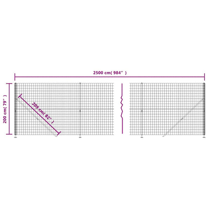 trådhegn med flange 2x25 m antracitgrå