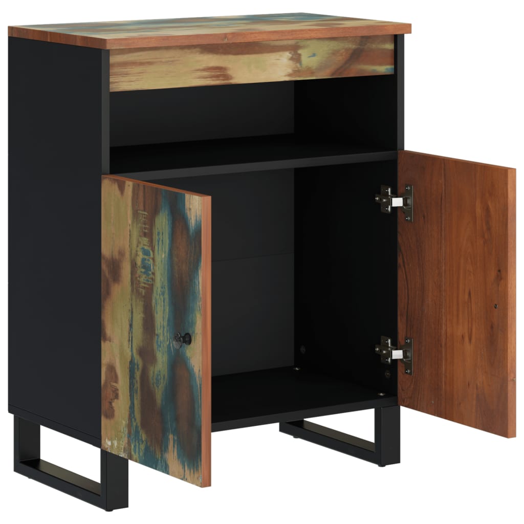 skænk med 2 låger 60x33x75 cm massivt genbrugstræ