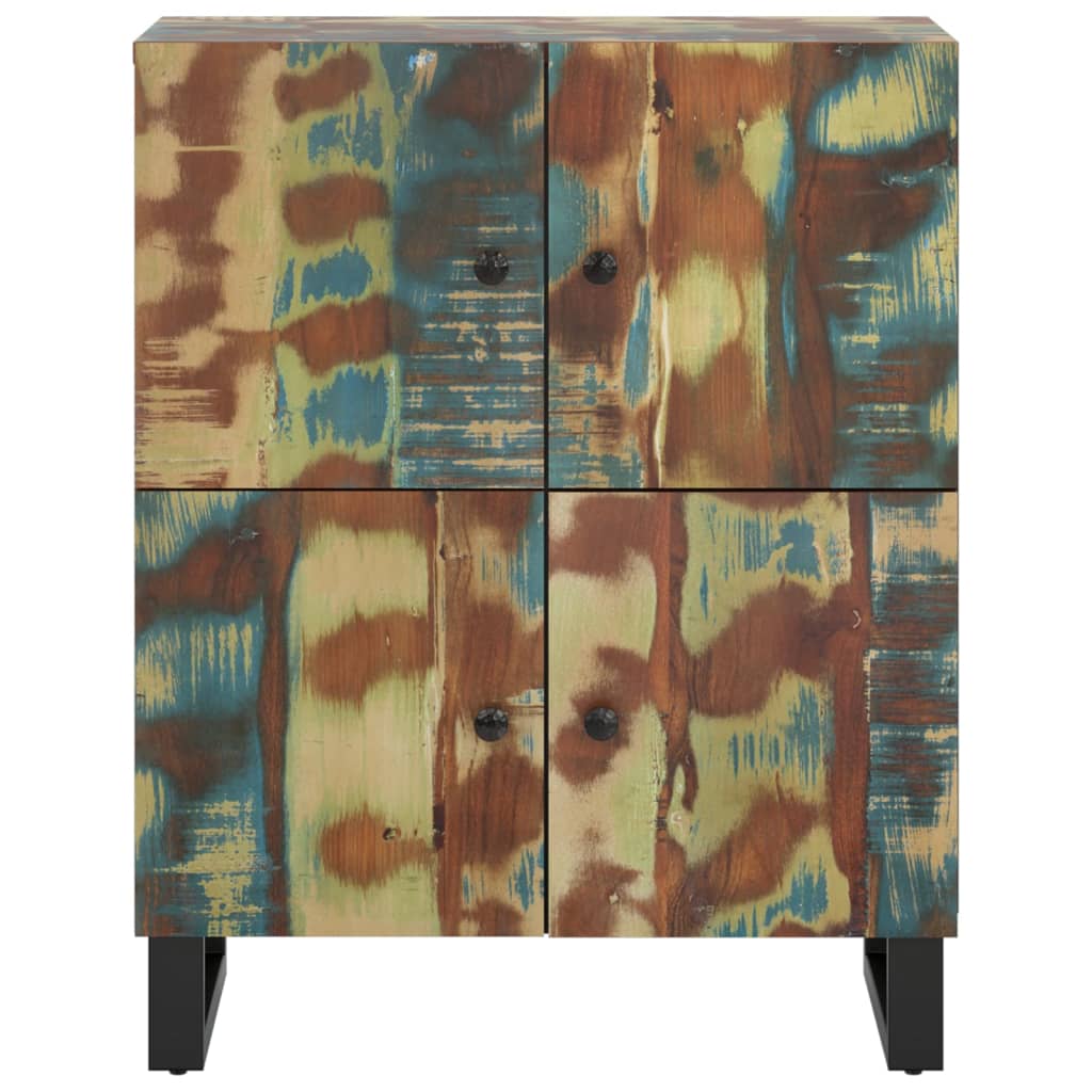 skænk med 4 låger 60x33x75 cm massivt genbrugstræ