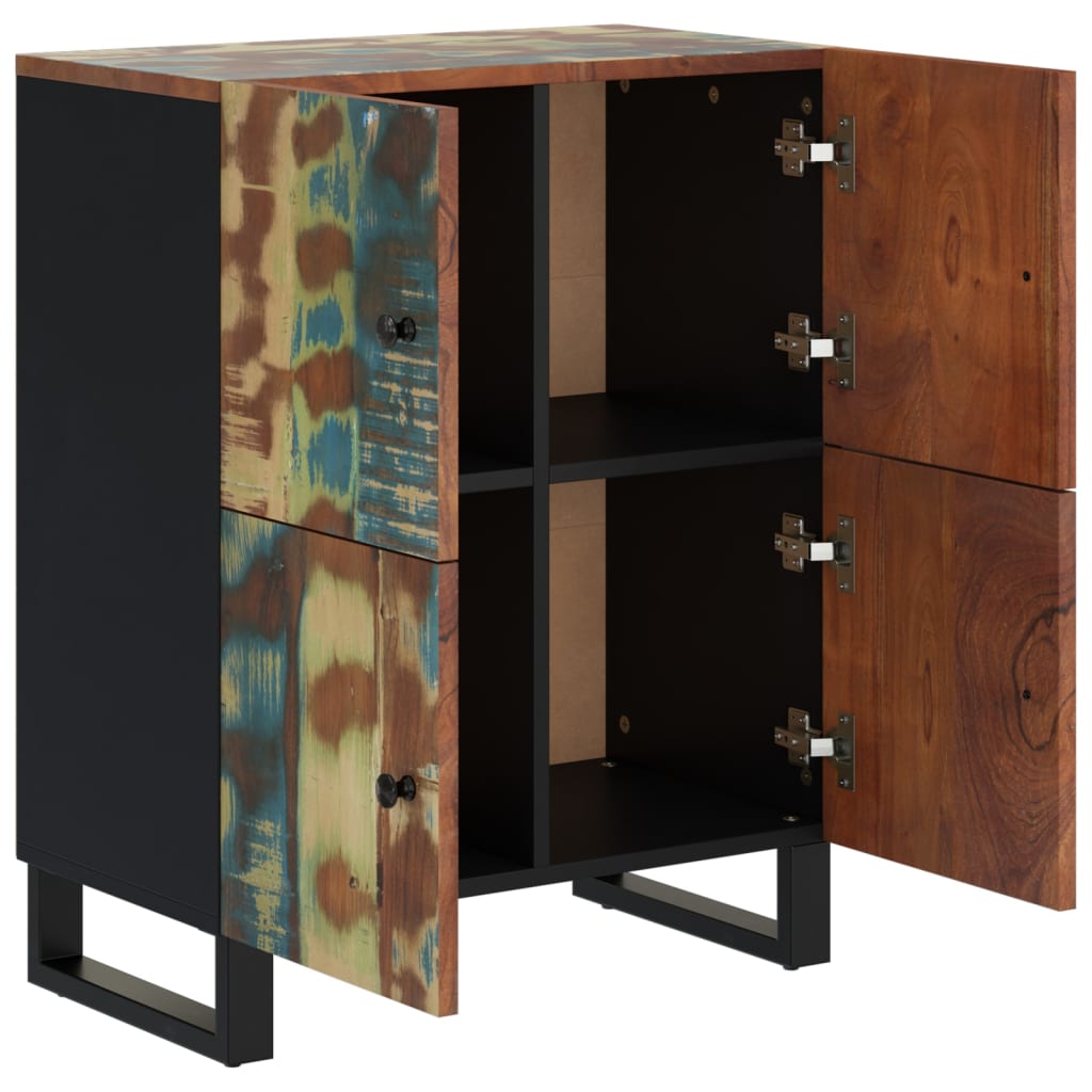 skænk med 4 låger 60x33x75 cm massivt genbrugstræ