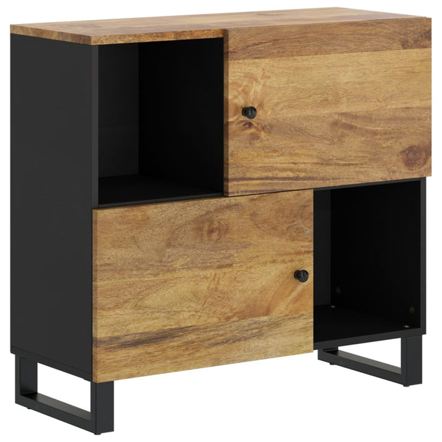 skænk med 2 låger 80x33x75 cm massivt mangotræ