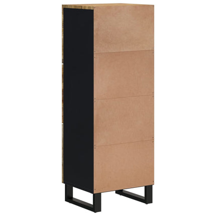 skab med 3 låger 40x33x110 cm massivt mangotræ og jern