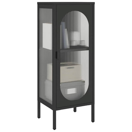 skænk 40x35x105 cm glas og stål sort