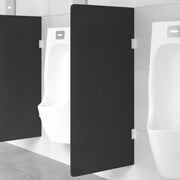 væghængt urinalafskærmning 90x40 cm hærdet glas sort