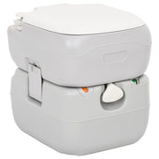 transportabelt campingtoilet 22+12 l HDPE grå og hvid