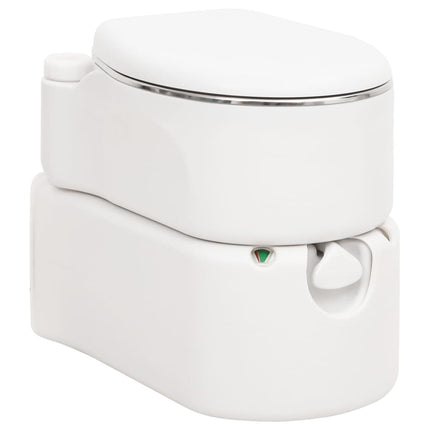bærbart campingtoilet 24+17 l HDPE og stål hvid