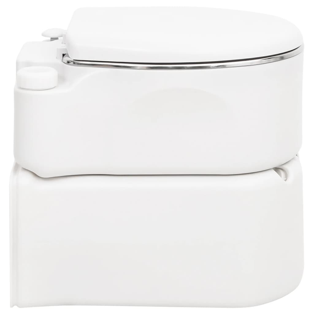 bærbart campingtoilet 24+17 l HDPE og stål hvid