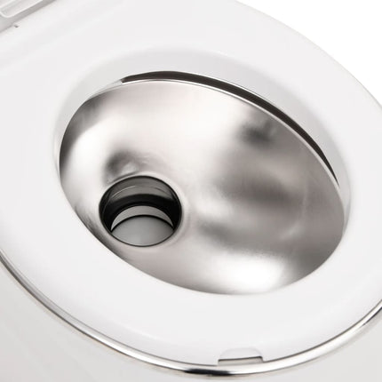 bærbart campingtoilet 24+17 l HDPE og stål hvid