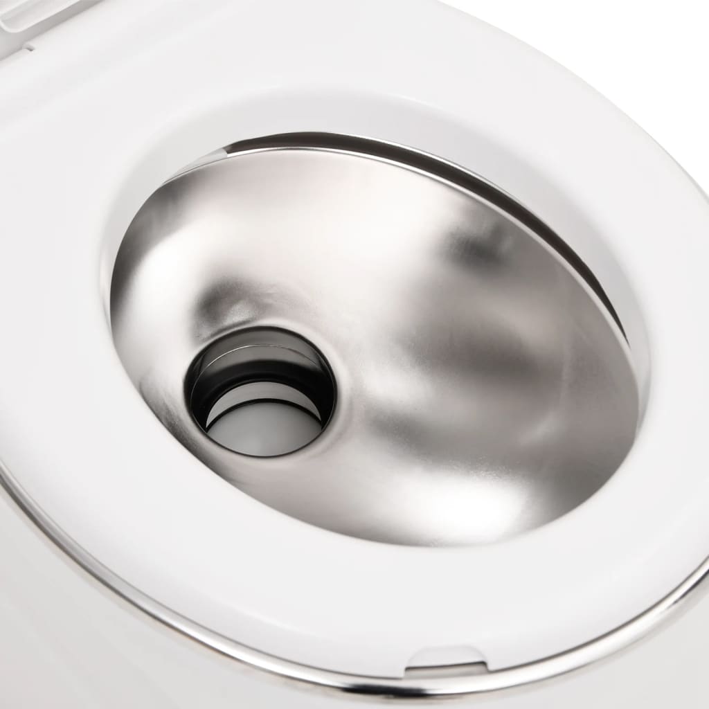 bærbart campingtoilet 24+17 l HDPE og stål hvid