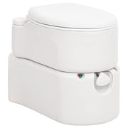bærbart campingtoilet 24+17 l HDPE og emalje hvid