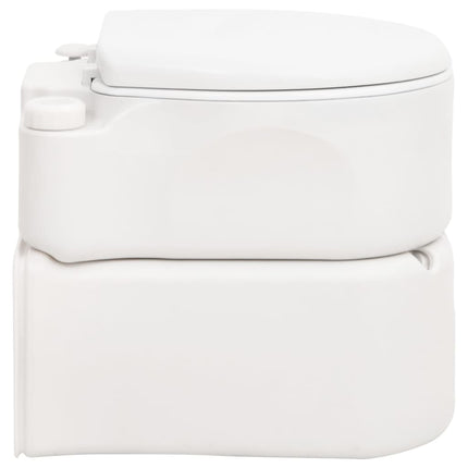 bærbart campingtoilet 24+17 l HDPE og emalje hvid