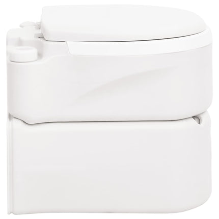 bærbart campingtoilet 24+17 l HDPE og PP hvid