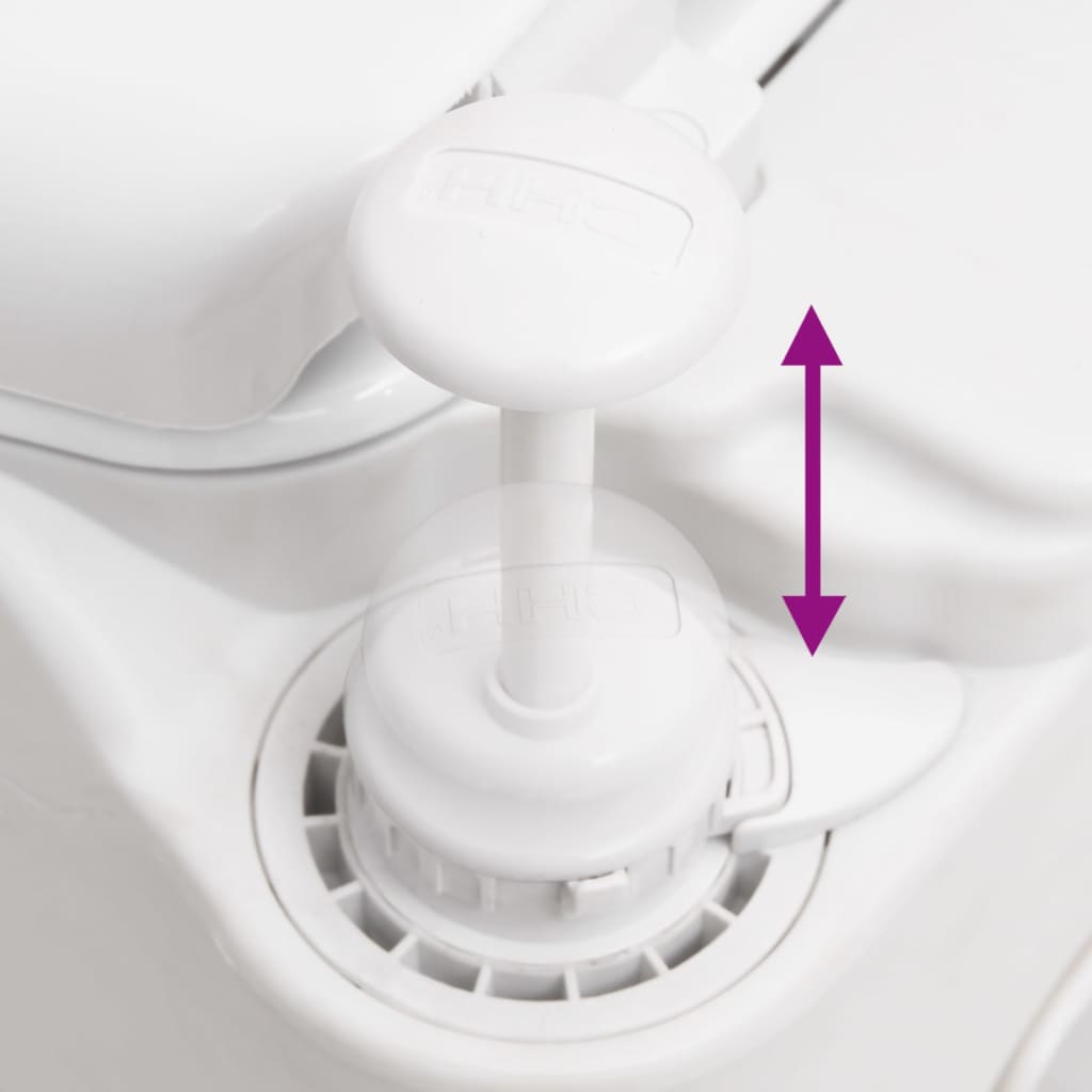 bærbart campingtoilet 24+17 l HDPE og PP hvid