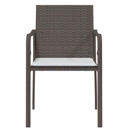 havestole med hynder 2 stk. 56x59x84 cm polyrattan brun