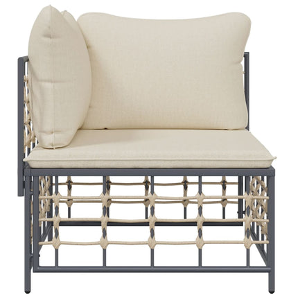 hjørnemodul til havesofa med hynde polyrattan beige